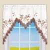 Collections Etc Embroidered Chickadee Lace Border Swag Valance
