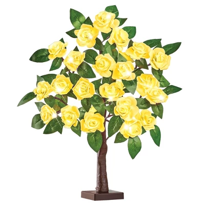 Collections Etc Lighted Tabletop Artificial Rose Tree And Greenery Decor 7 Collections Etc Lighted Tabletop Artificial Rose Tree And Greenery Decor - Image 5