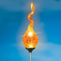Collections Etc Solar Flame Spiral Glass