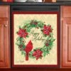 Collections Etc Happy Holidays Cardinal Wreath Dishwasher Magnet