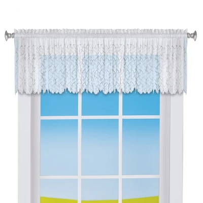 Collections Etc Sheer Splendor Rod Pocket Embroidered Window Valance 6 Collections Etc Sheer Splendor Rod Pocket Embroidered Window Valance - Image 4
