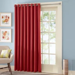 Collections Etc Gramercy Patio Door Grommet Top Curtain Panel, Single Panel,