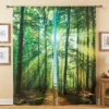 Collections Etc Forest Sunshine Scene Window Drapes - Set Of 2 Green -Home Decoration Onsale GUEST bdd41536 c446 4dea 953b cb351c26cdcb