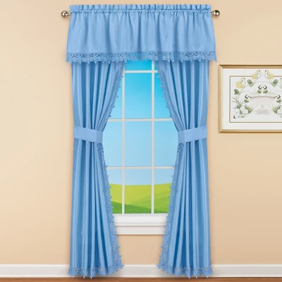 Collections Etc Elegant Lace Trim Curtains 4 Collections Etc Elegant Lace Trim Curtains - Image 2