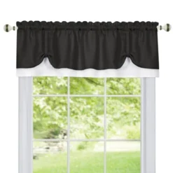 Collections Etc Darcy Two-Tone Rod Pocket Window Curtain Valance With Pick-Up Accents, Home Décor For Any Room -Home Decoration Onsale GUEST c7beea47 165c 43d7 b004 6a11c7840415
