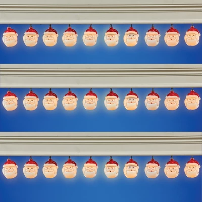 Collections Etc Santa Claus Set Of 10 LED Lighted String Lights 3 Collections Etc Santa Claus Set Of 10 LED Lighted String Lights