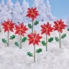 Collections Etc Poinsettia Spinner Metal Garden Stakes - Set Of 6 6.75 X 3 X 18.75 -Home Decoration Onsale GUEST d594d293 60d5 448d a9bc 3dbe41275430