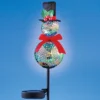 Collections Etc Solar Powered Fireworks-Effect Glass Snowman Yard Stake -Home Decoration Onsale GUEST d9230b16 0a36 43b3 9b84 7066e9f81cba