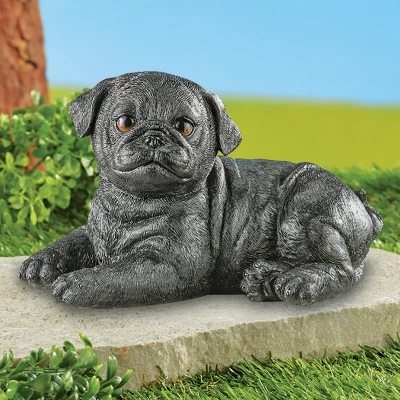Collections Etc Hand-Painted Realistic Pug Puppy Outdoor Statue 3 Collections Etc Hand-Painted Realistic Pug Puppy Outdoor Statue