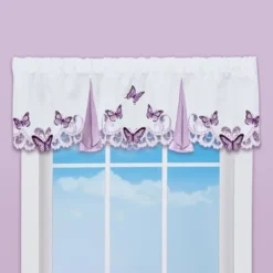 Collections Etc Elegant Butterfly Emb. Valance