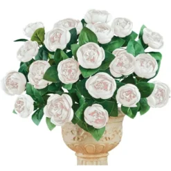 Collections Etc Cabbage Rose Bushes Set Of 3 -Home Decoration Onsale GUEST e9413291 cbbe 466a 9dd1 fd7004648504