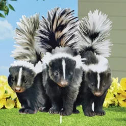 Collections Etc Realistic Skunk Trio Outdoor Garden Stake