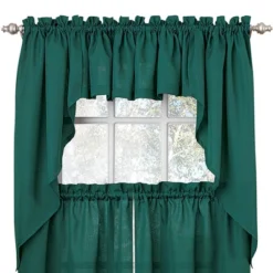 Collections Etc Solid Textured Swag Window Curtain Pair, Single Panel, -Home Decoration Onsale GUEST f1f1ba80 0c4a 4cf4 a121 975d613c23b3