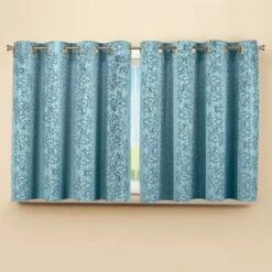 Collections Etc Insulated Scroll Pattern Short Curtain Panel, Single Panel,