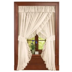Collections Etc Isabella Ruffled Sheer Fabric Rod Pocket Window Curtain Set -Home Decoration Onsale GUEST fba227ec d642 418f 86c1 62ee5399ed35