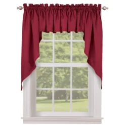 Collections Etc Solid Textured Swag Window Curtain Pair, Single Panel, -Home Decoration Onsale GUEST fc5a1426 bdc0 4af8 9e57 811fa927dc11