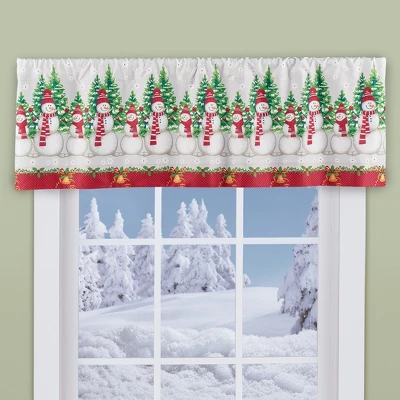 Collections Etc Snowman Family Valance With Red Check Border 3 Collections Etc Snowman Family Valance With Red Check Border