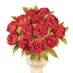 Collections Etc Artificial Autumn Peony Bushes - Set Of 3 -Home Decoration Onsale GUEST fe10bfe7 9696 4101 b5cf 05015516ba04